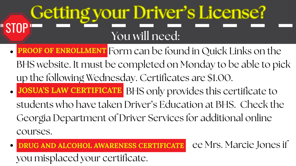 Driver's License Instructions