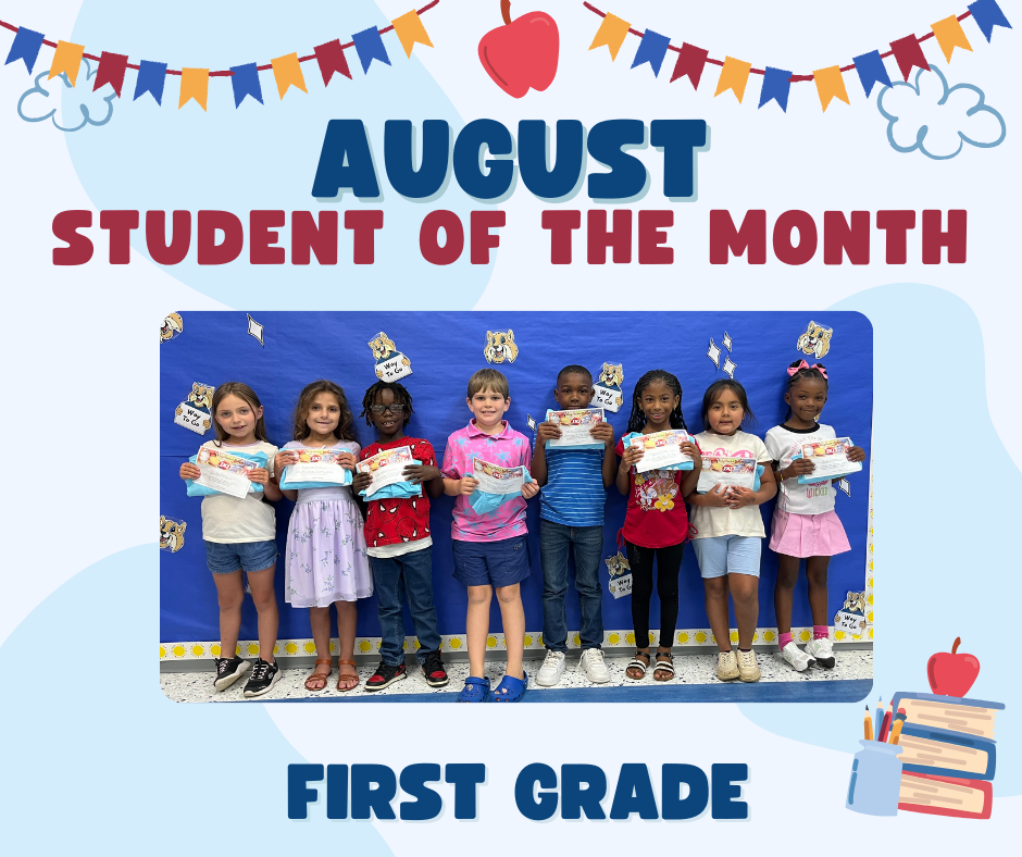 First grade student of the month