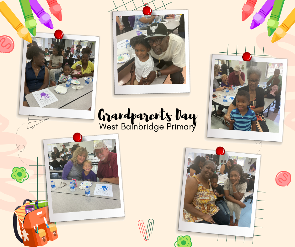 photo collage of pre students with their grandparents