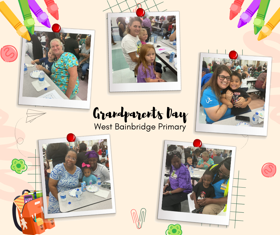 photo collage of pre students with their grandparents