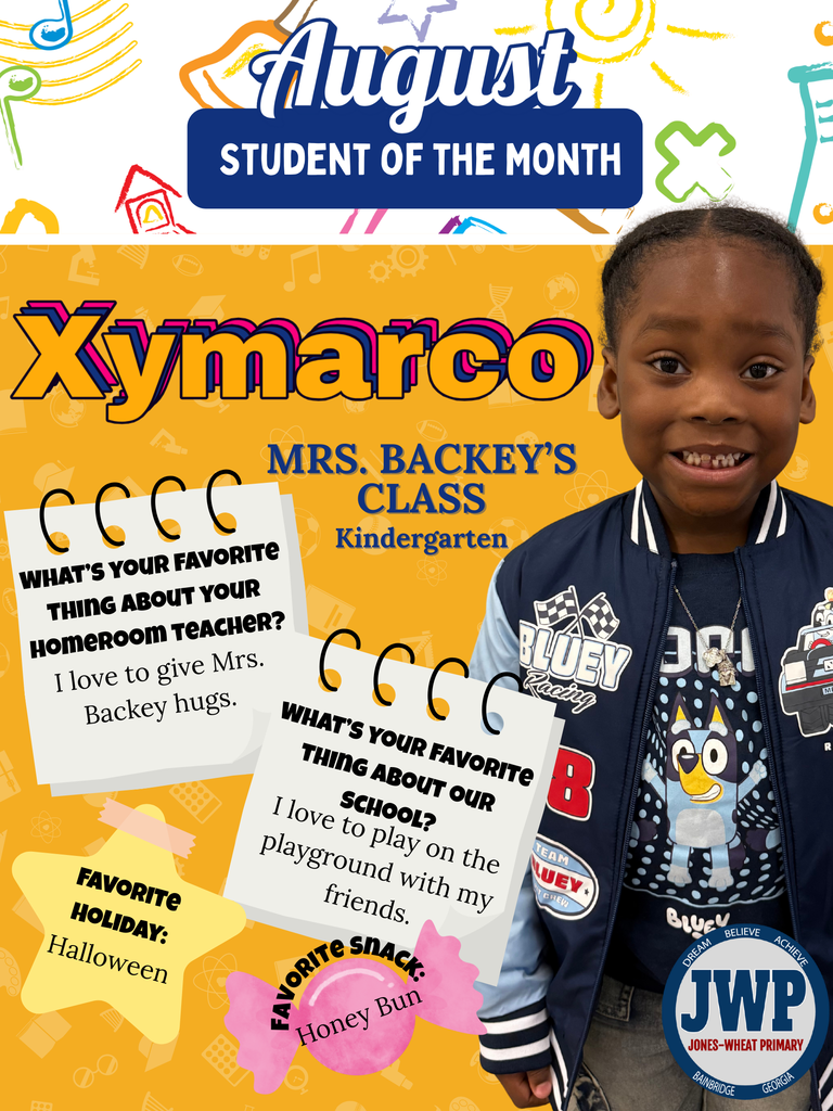 Kindergarten students of the month for August