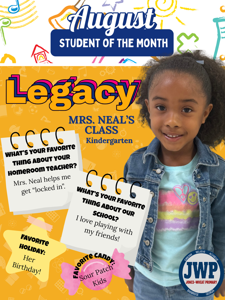Kindergarten students of the month for August