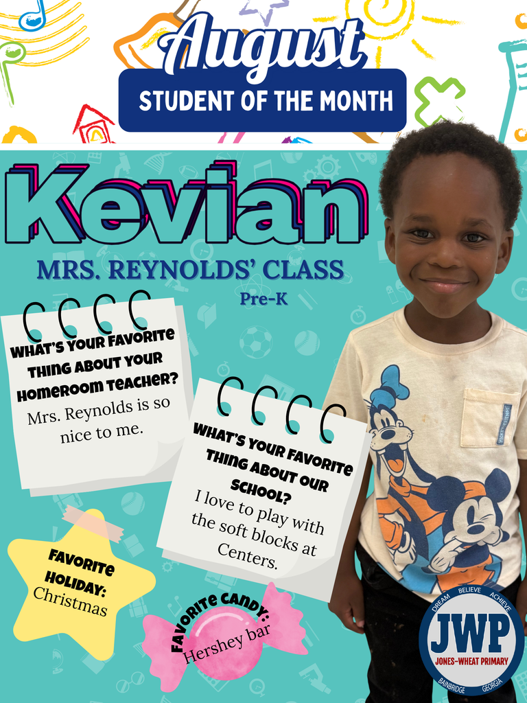 Pre-K Students of the Month-August