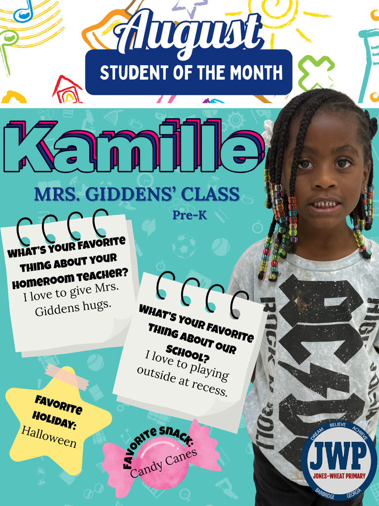 Pre-K Students of the Month-August