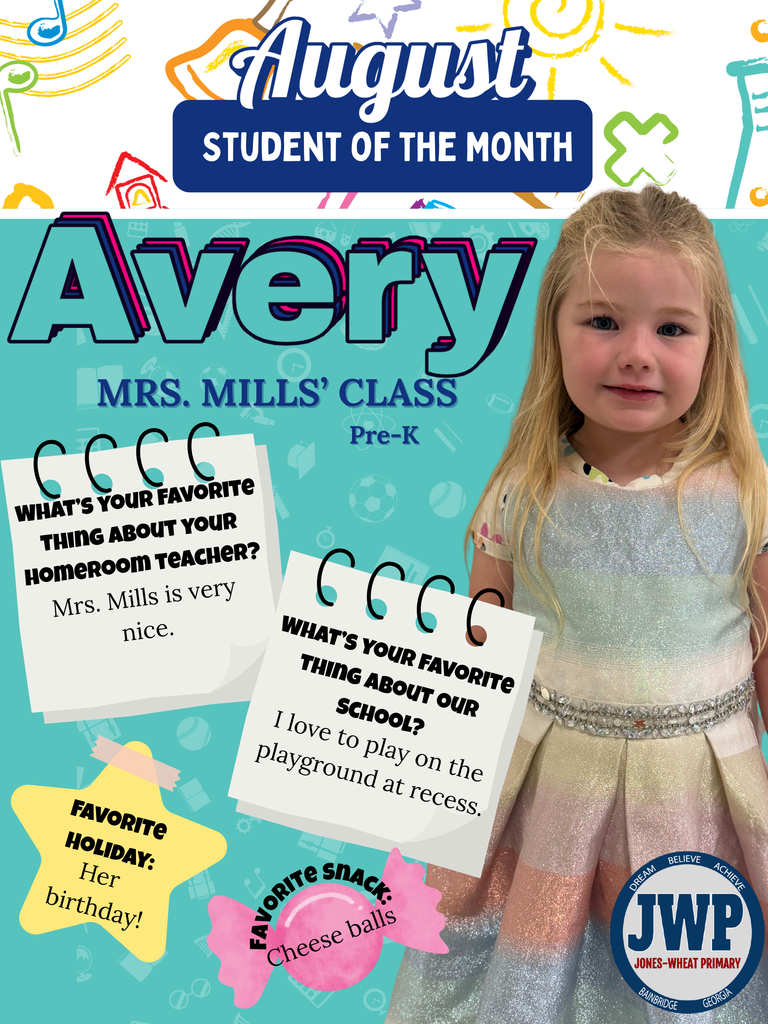 Pre-K Students of the Month-August