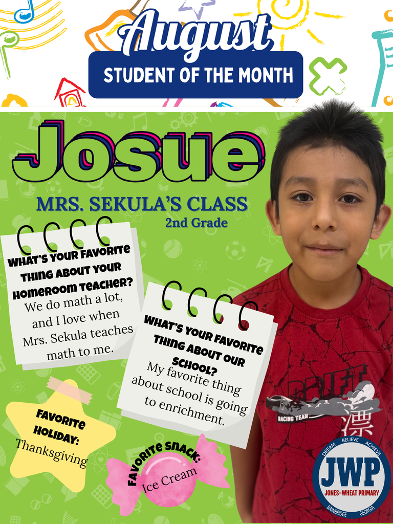 2nd grade Students of the month