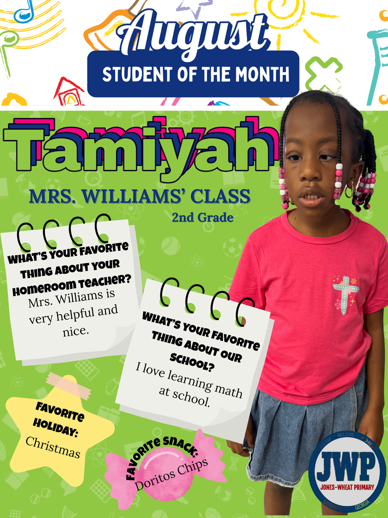 2nd grade Students of the month
