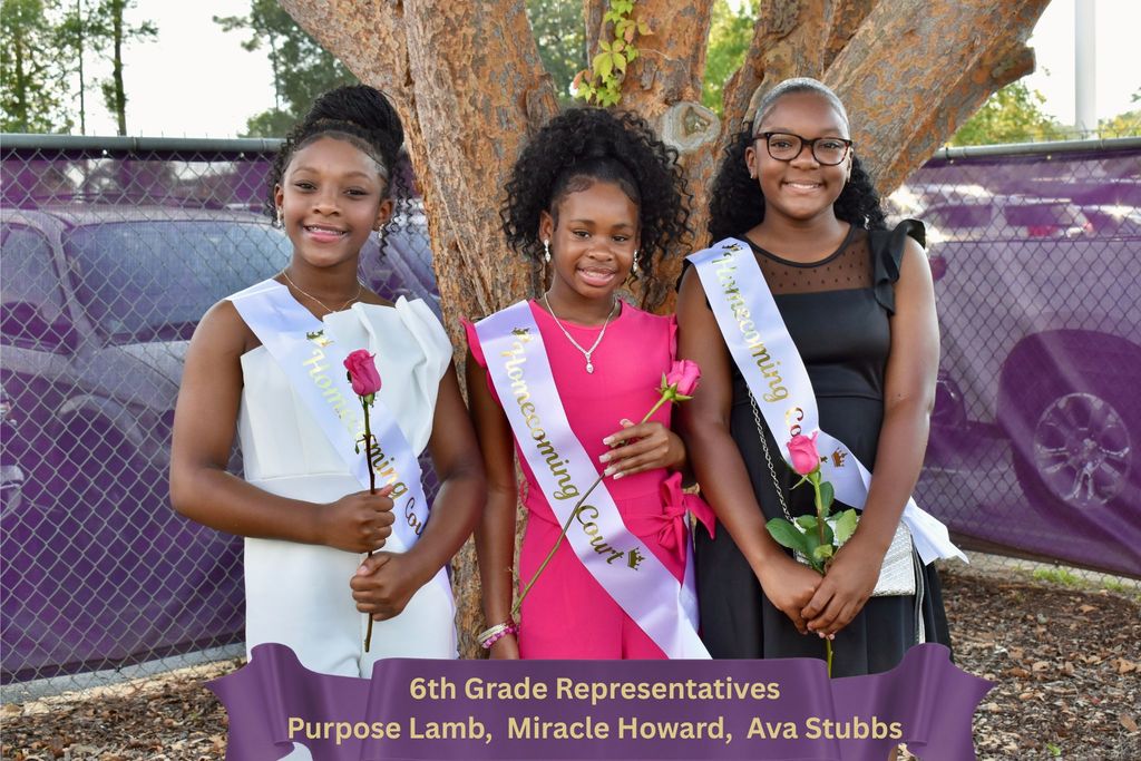6th Grade Representatives- Ava Stubbs, Miracle Howard, Purpose Lamb