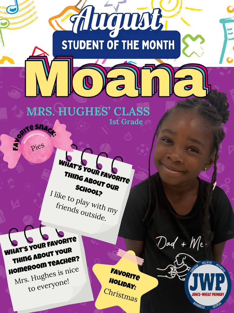 1st grade students of the month