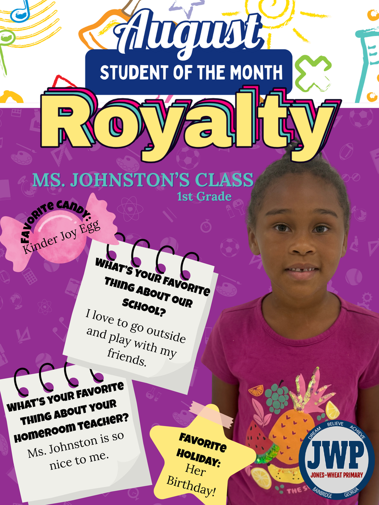 1st grade students of the month