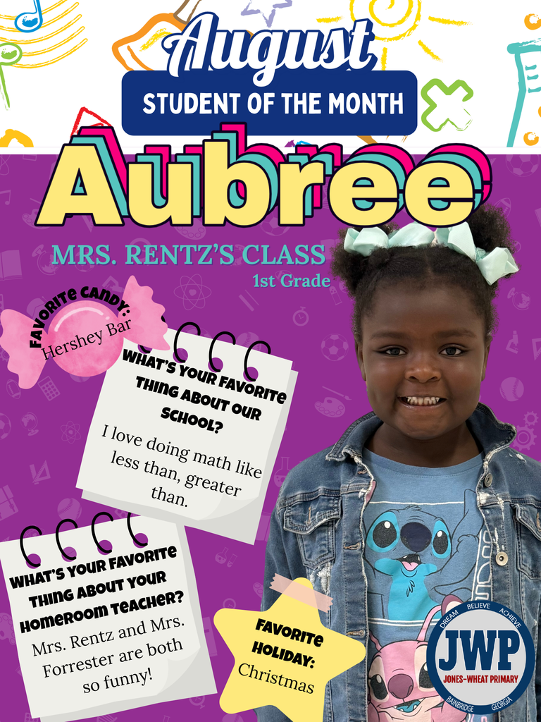 1st grade students of the month