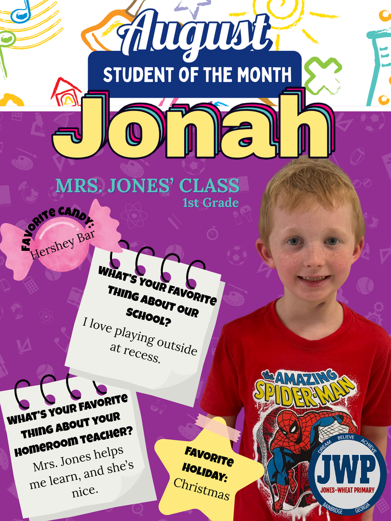 1st grade students of the month
