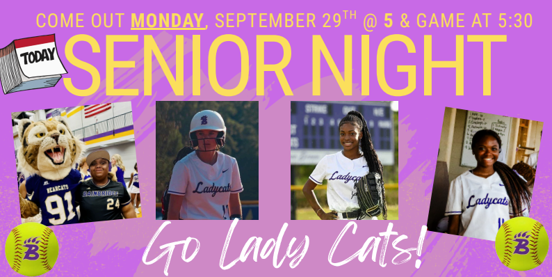 Senior Softball Players Night September 29th at 5:00pm