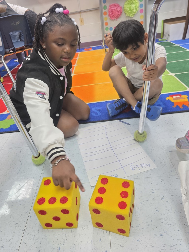 2 students using extra large dice