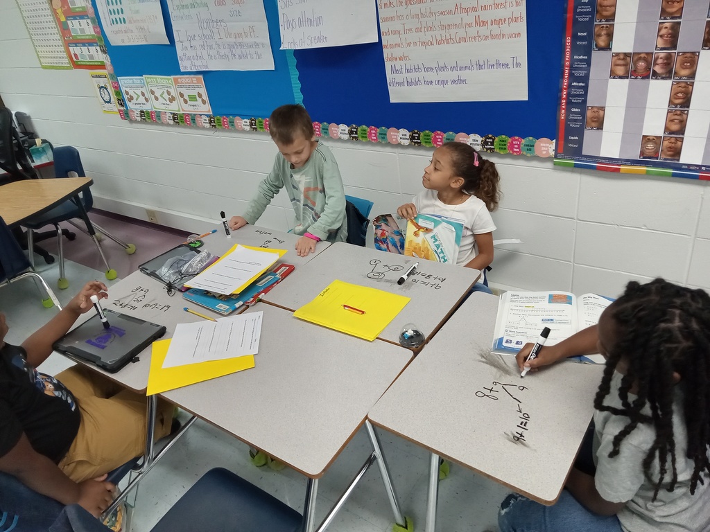 Students working on math