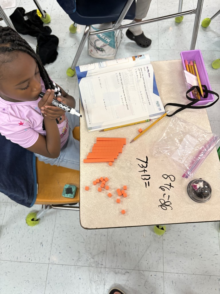 picture of student working with math manipulatives