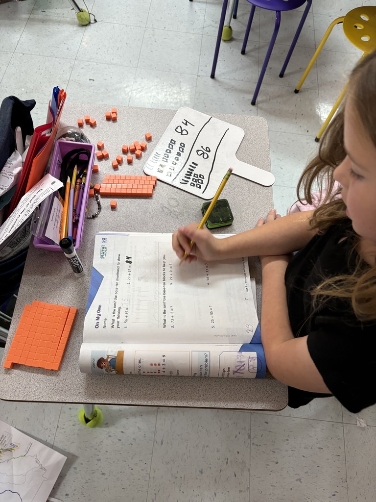 picture of student working with math manipulatives