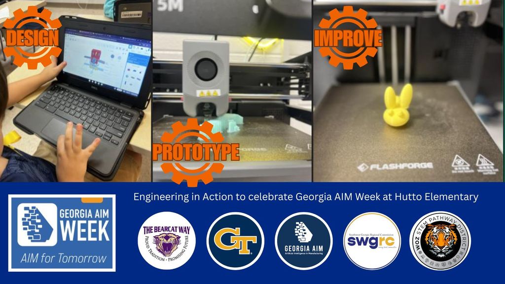 MANUFACTURING Week at Hutto students design, and prototype using the FLASH FORGE 3D printers in their STEAM classes