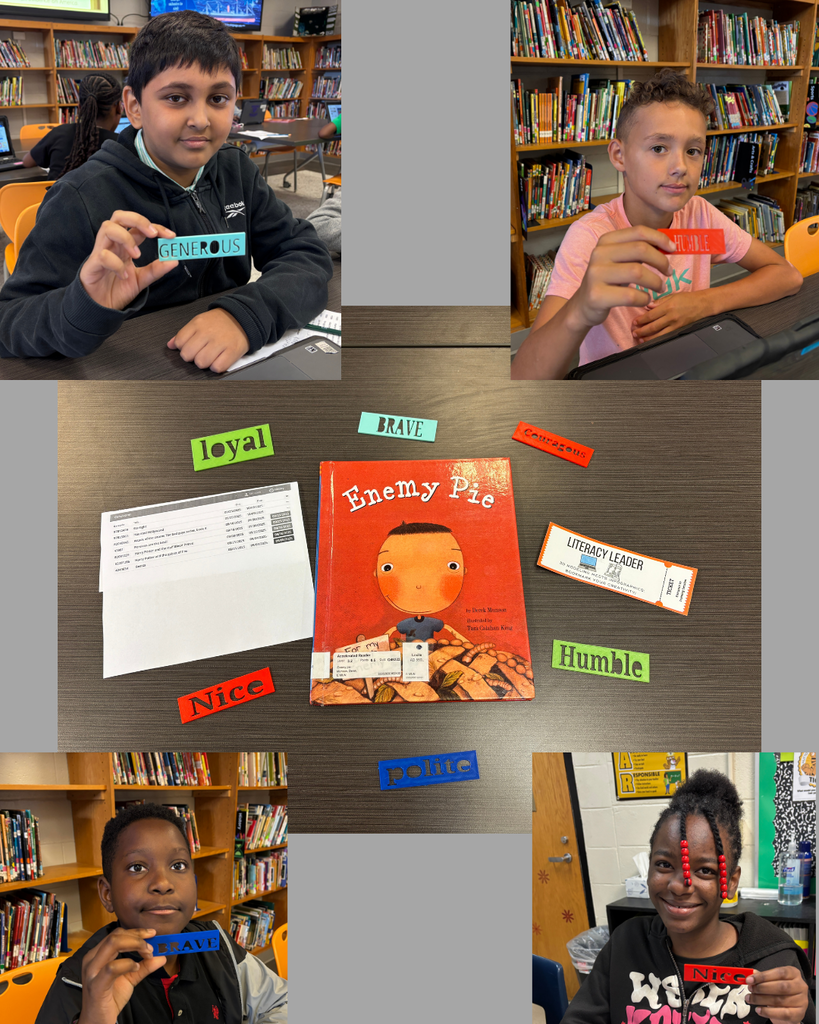 This image contains pictures of students who attended the literacy leader even and are holding up 3d printed bookmarks.
