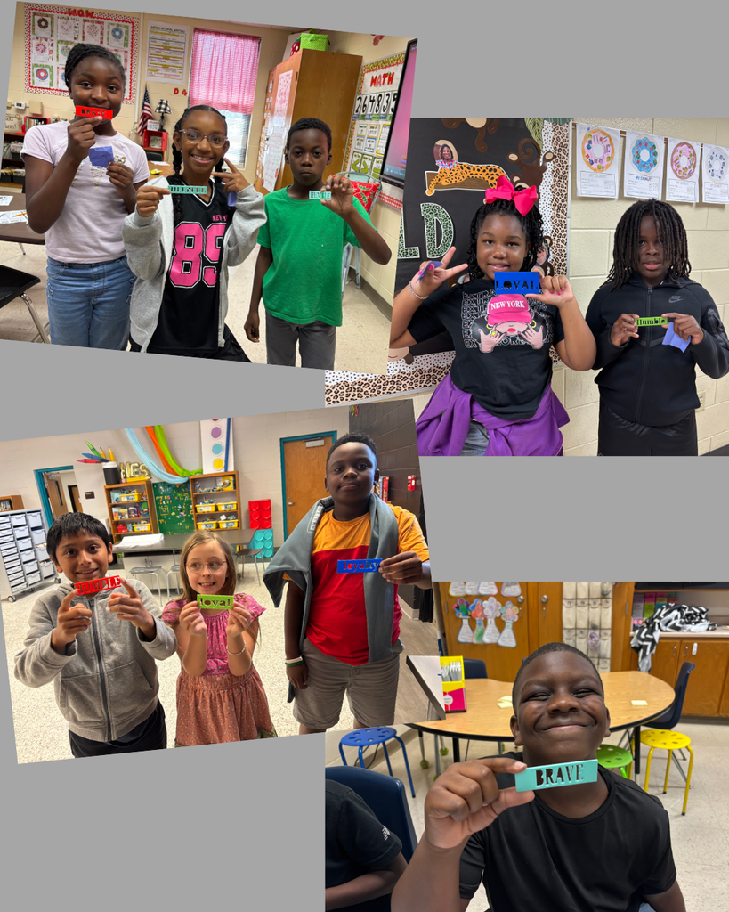 This image contains pictures of students who attended the literacy leader even and are holding up 3d printed bookmarks.