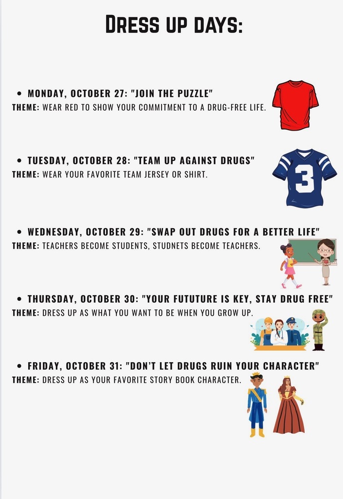 This image contains information about what to dress up as on each day.
