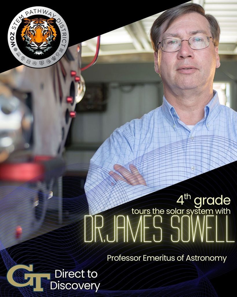 4th Grade tours the solar system wiht Dr. James Sowell professor emeritus of Astronomy for GA TECH in the Direct to Discovery program
