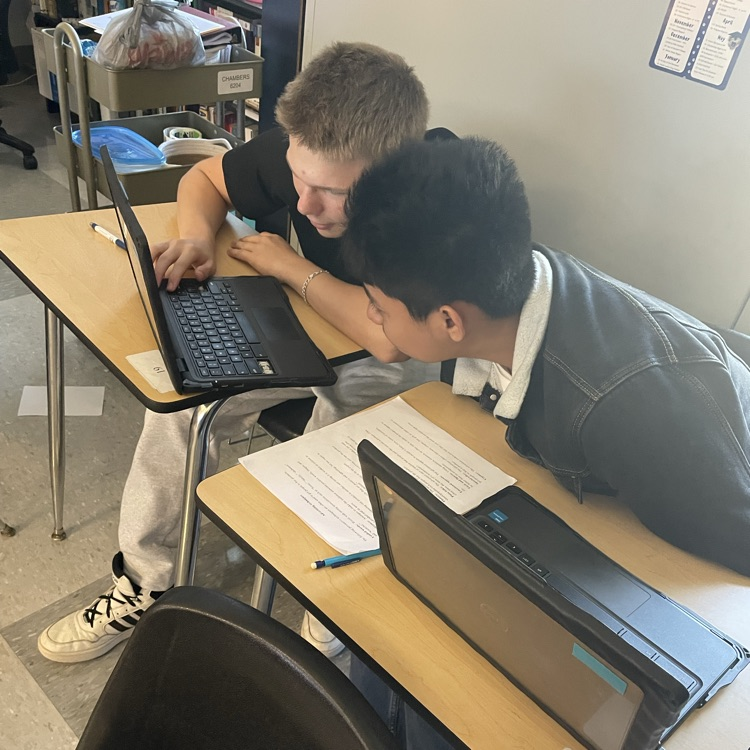 English II students practice using rhetorical strategies to sell the products or services they designed