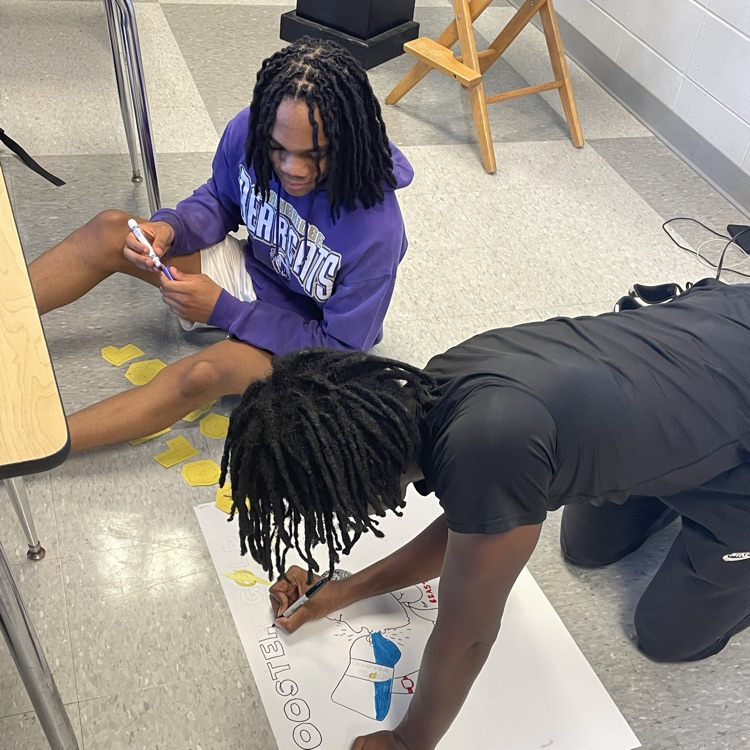 English II students practice using rhetorical strategies to sell the products or services they designed