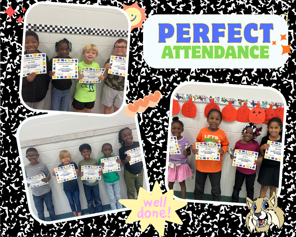 3 pictures of students with perfect attendance