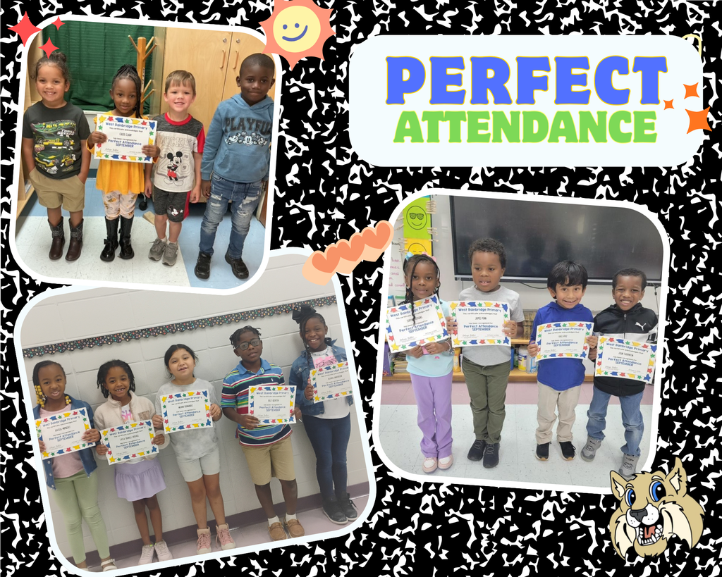 3 pictures of students with perfect attendance