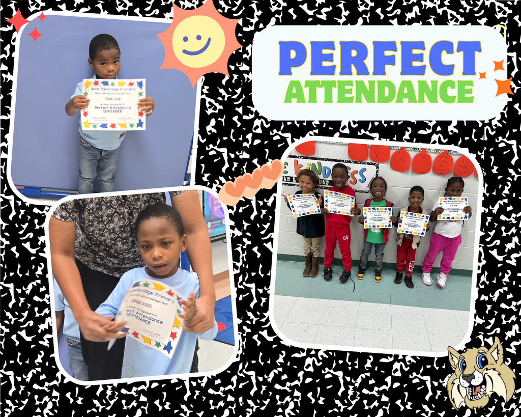 3 pictures of students with perfect attendance