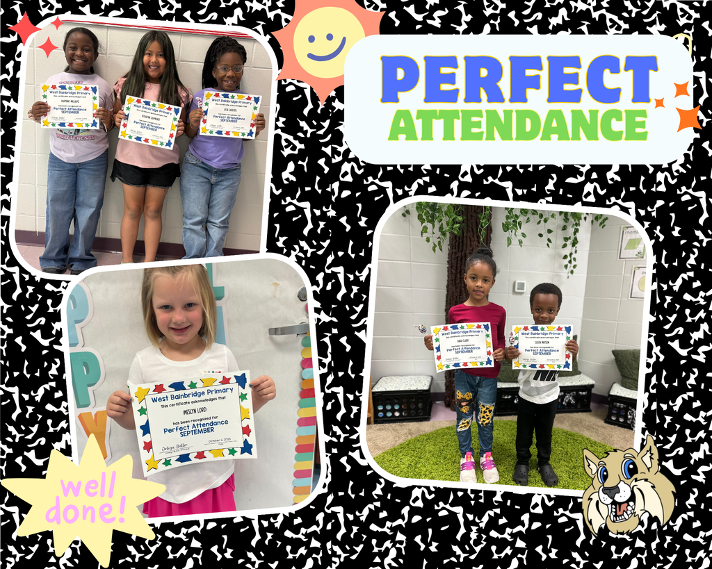 3 pictures of students with perfect attendance