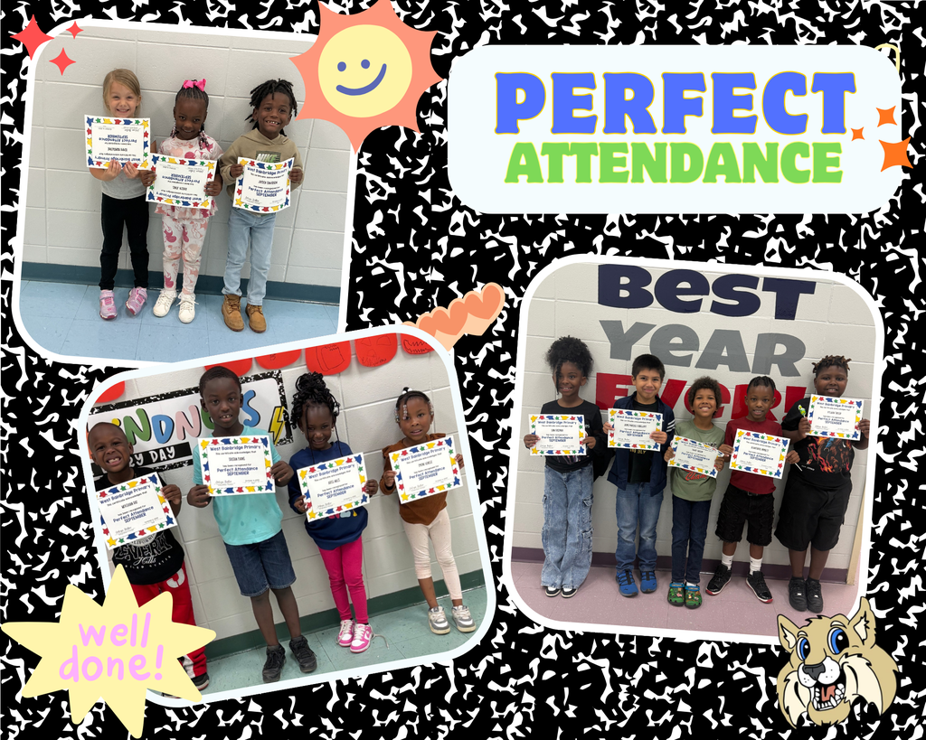3 pictures of students with perfect attendance