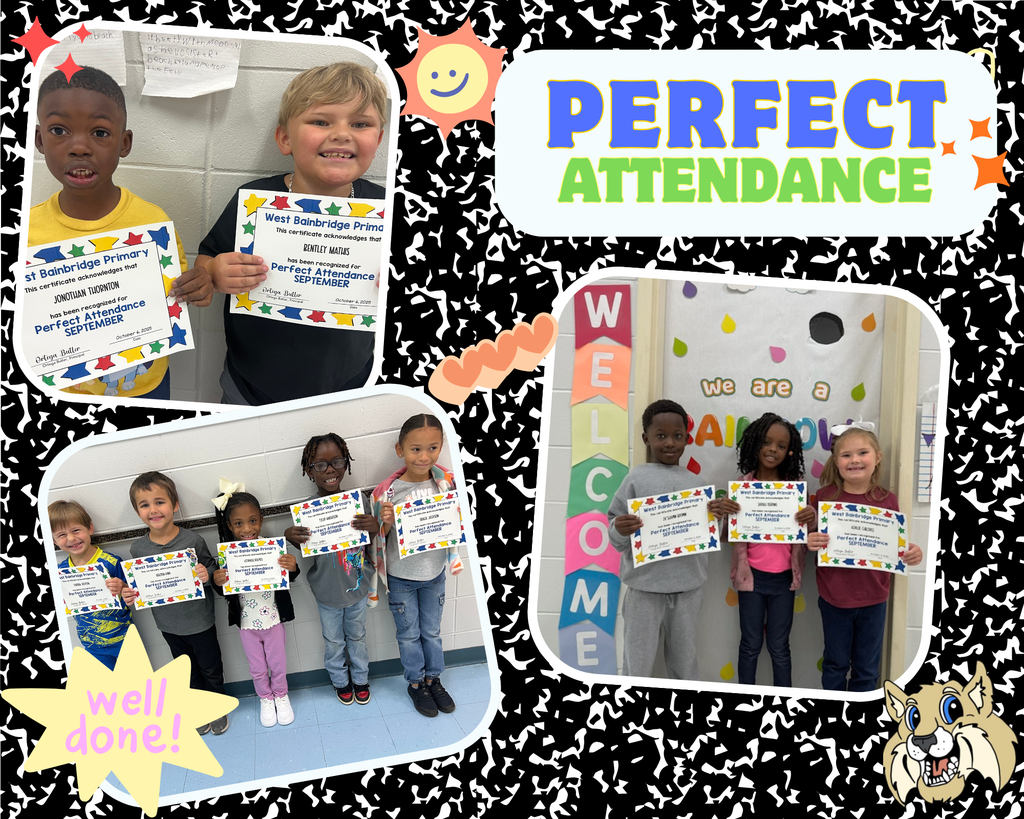 3 pictures of students with perfect attendance