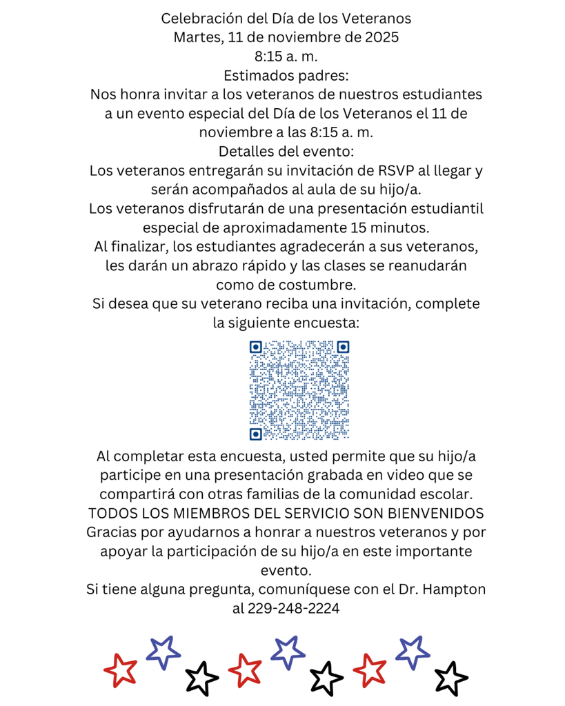 This image contains information about the Veterans Day Program.