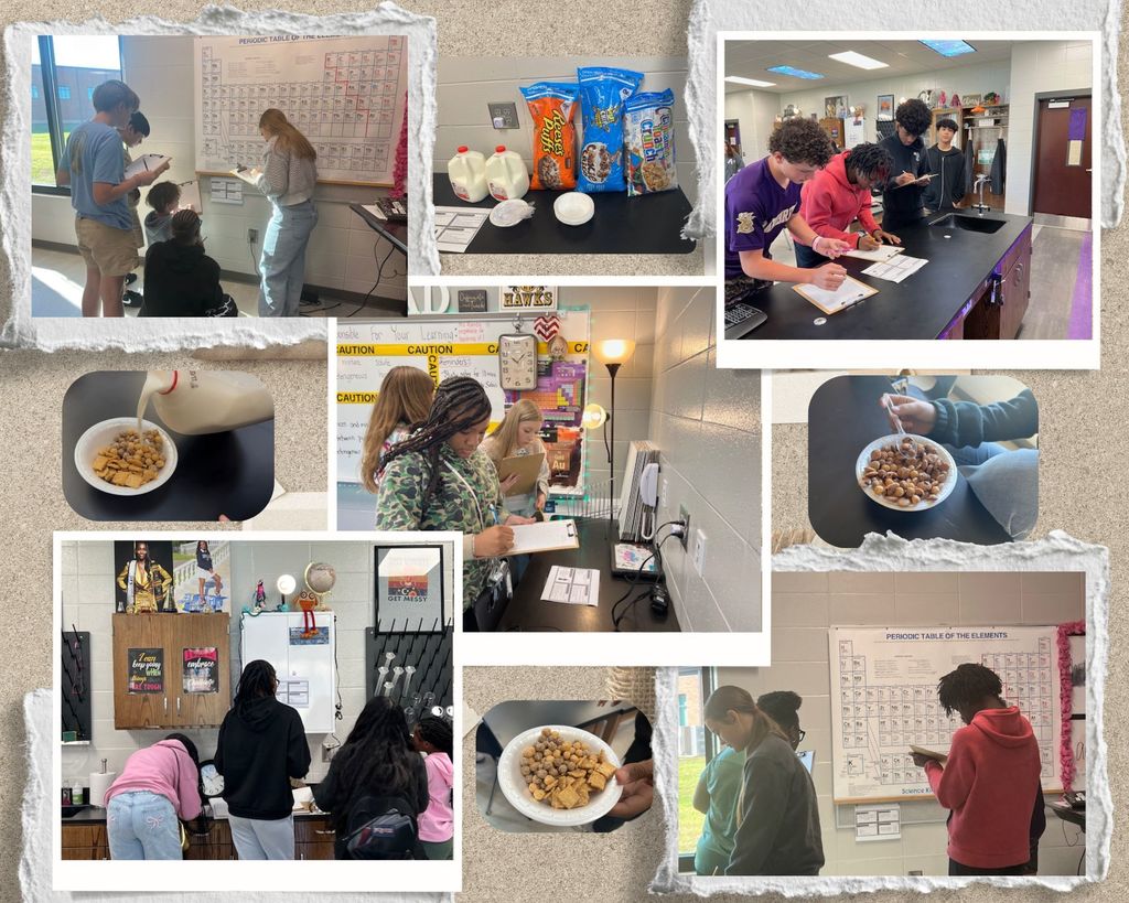 Students in Ms. Rambo's 8th Grade Science Class working on hands on learning.