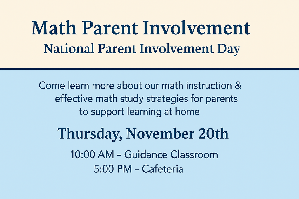 Flyer for BHS National Parent Involvement Day