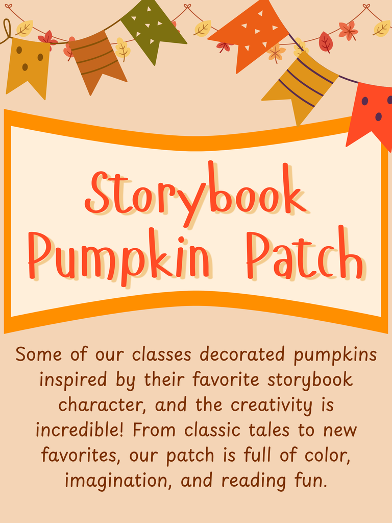 photo collage of pumpkins decorated like storybook characters