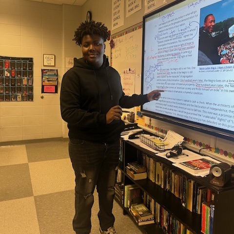 Mrs. Miller's Lit/Comp 1 students identified, analyzed and explained the use of rhetorical appeals and the elements of the rhetorical situation in King's "I Have a Dream" speech.