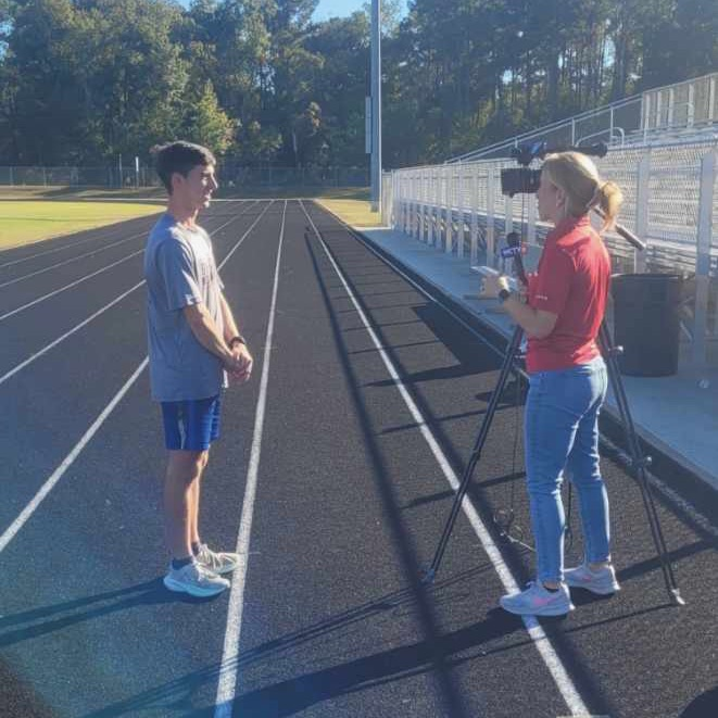 Bainbridge High Senior Gambler Dollar is interviewed by WCTV after being named Scholar Athlete of the Week.