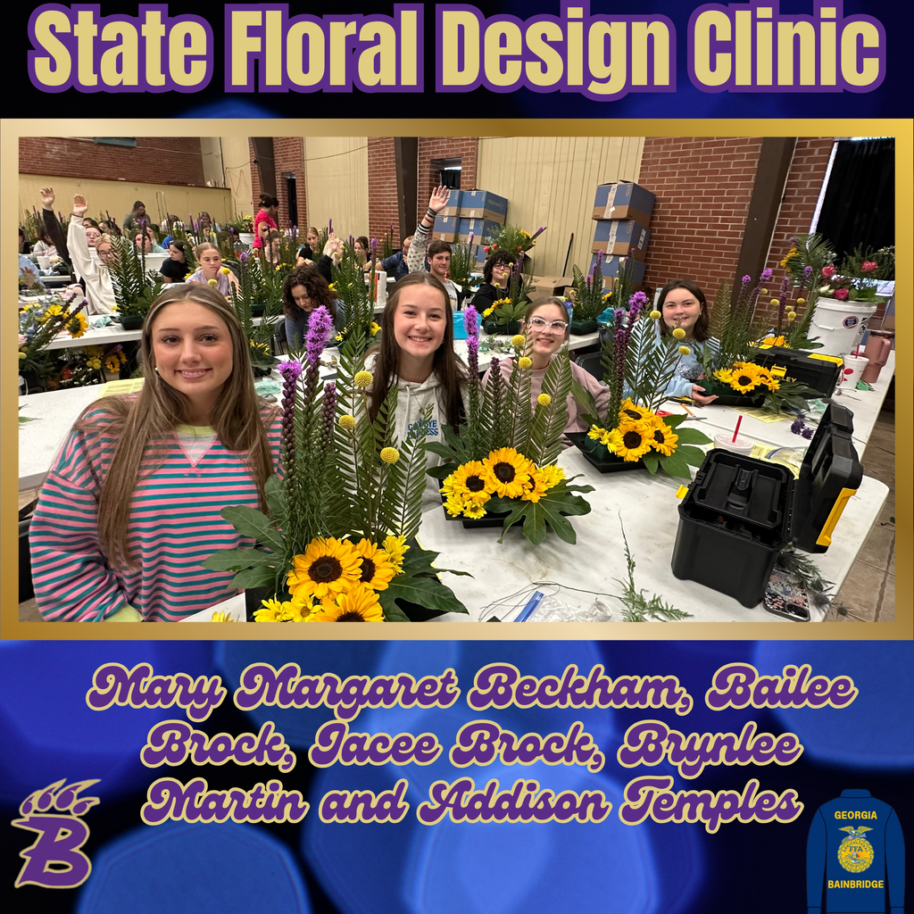 BHS Members at the State Floral Design Clinic. Not pictured-Brynlee Martin.