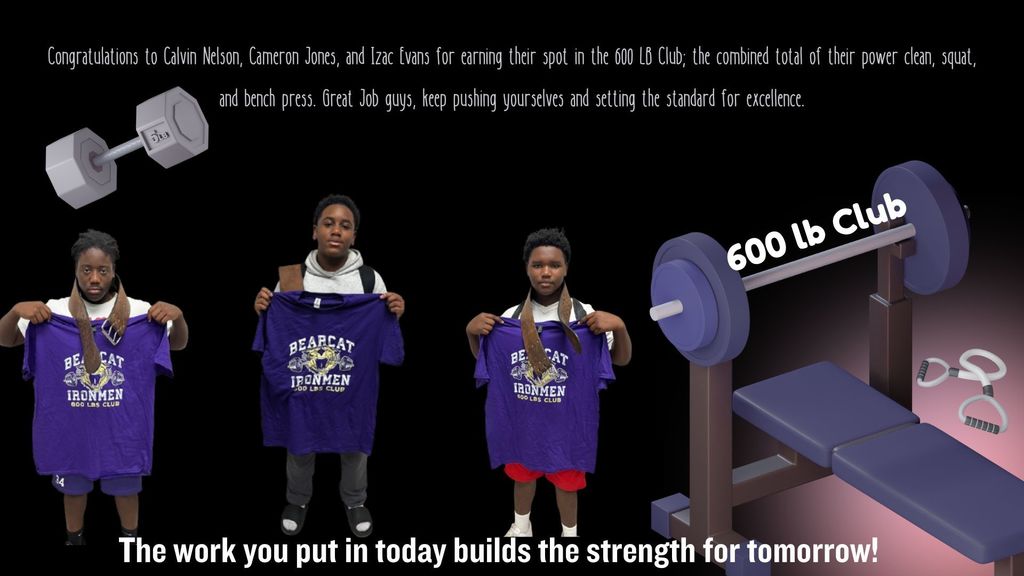 The BMS students reach the 600lb club. 