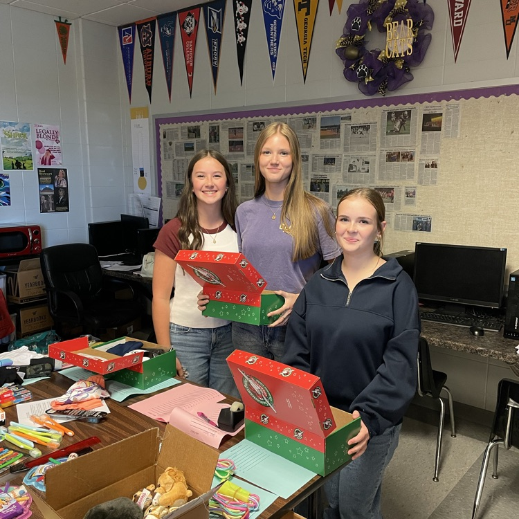 Anchor Club members packed thirteen shoeboxes today for Operation Christmas Child.  