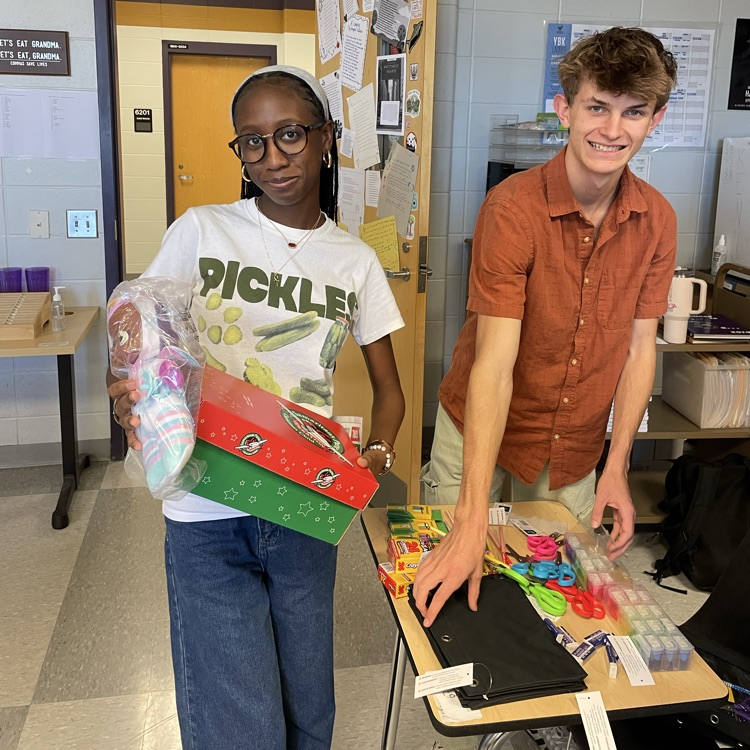 Anchor Club members packed thirteen shoeboxes today for Operation Christmas Child.  