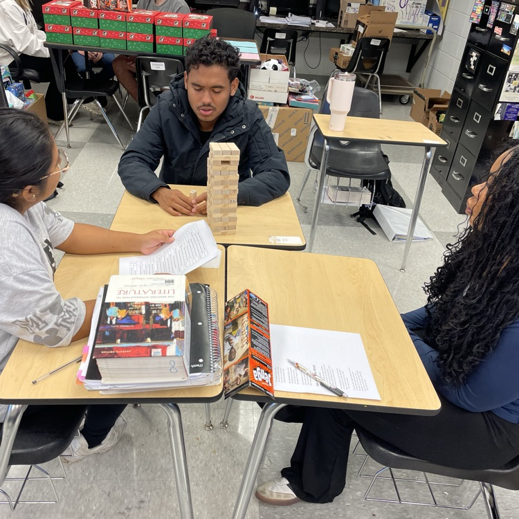 AP Lit students played review Jenga to prepare for an in-class essay over Fences.
