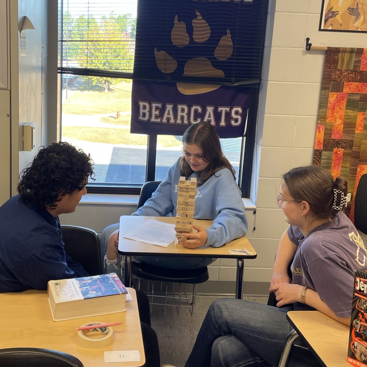 AP Lit students played review Jenga to prepare for an in-class essay over Fences.