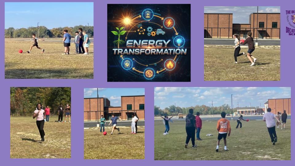BMS students played kickball to demonstrate science concepts. 