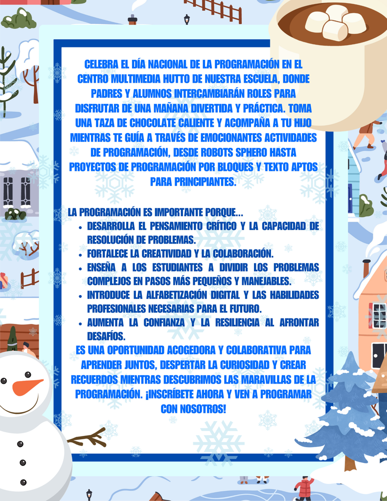 This image contains information about the Connecting with Coding and Cocoa event at Hutto elementary School.