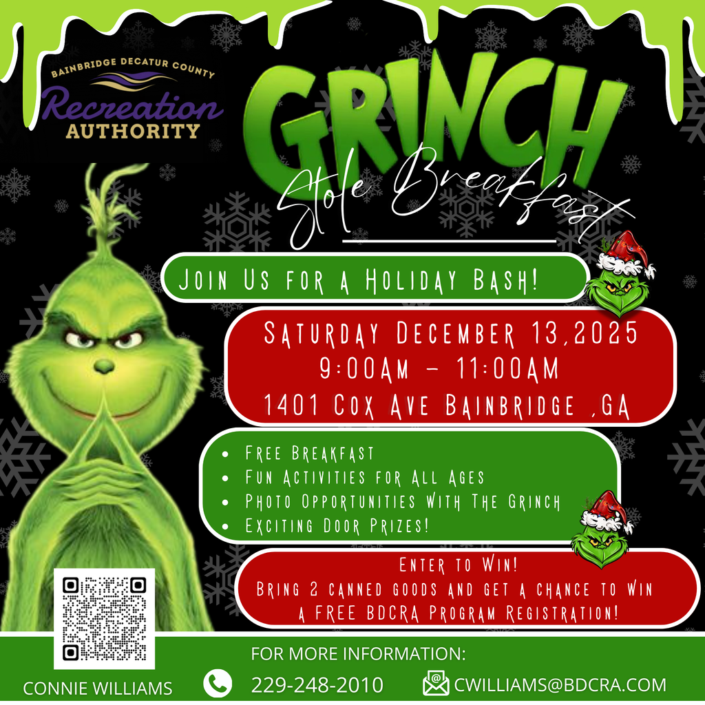 Recreation Authority Grinch Breakfast Flyer