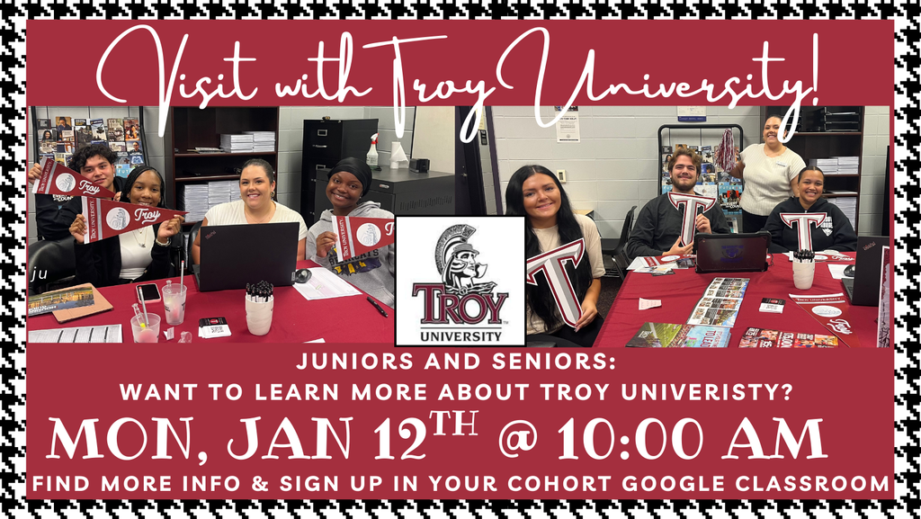 Troy University visit January 12th, 2026 at BHS